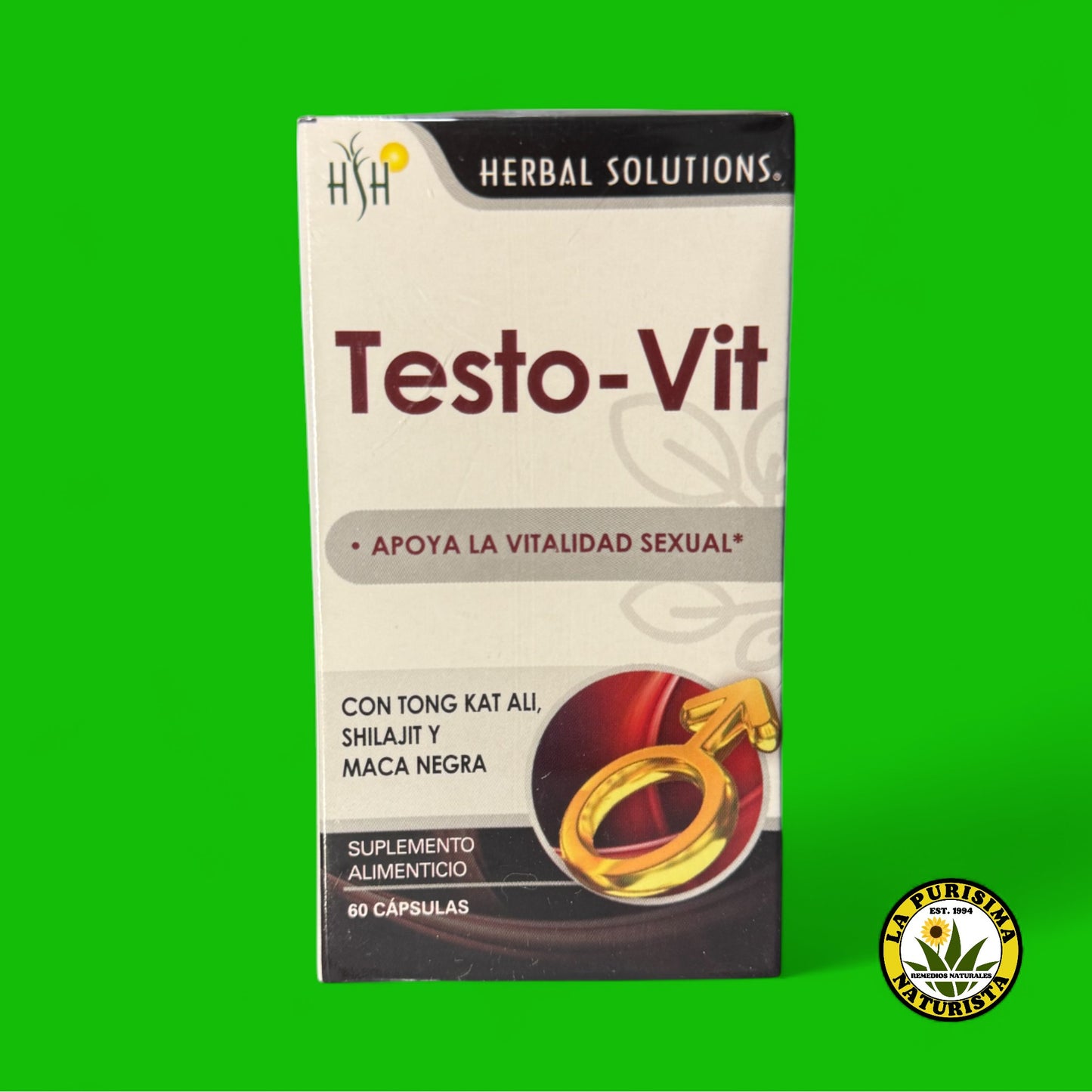 TESTO- VIT *APOYA LA VITALIDAD SEXUAL, CON TONG KAT ALI, SHILAJIT Y MACA NEGRA (60 CAPSULAS)
