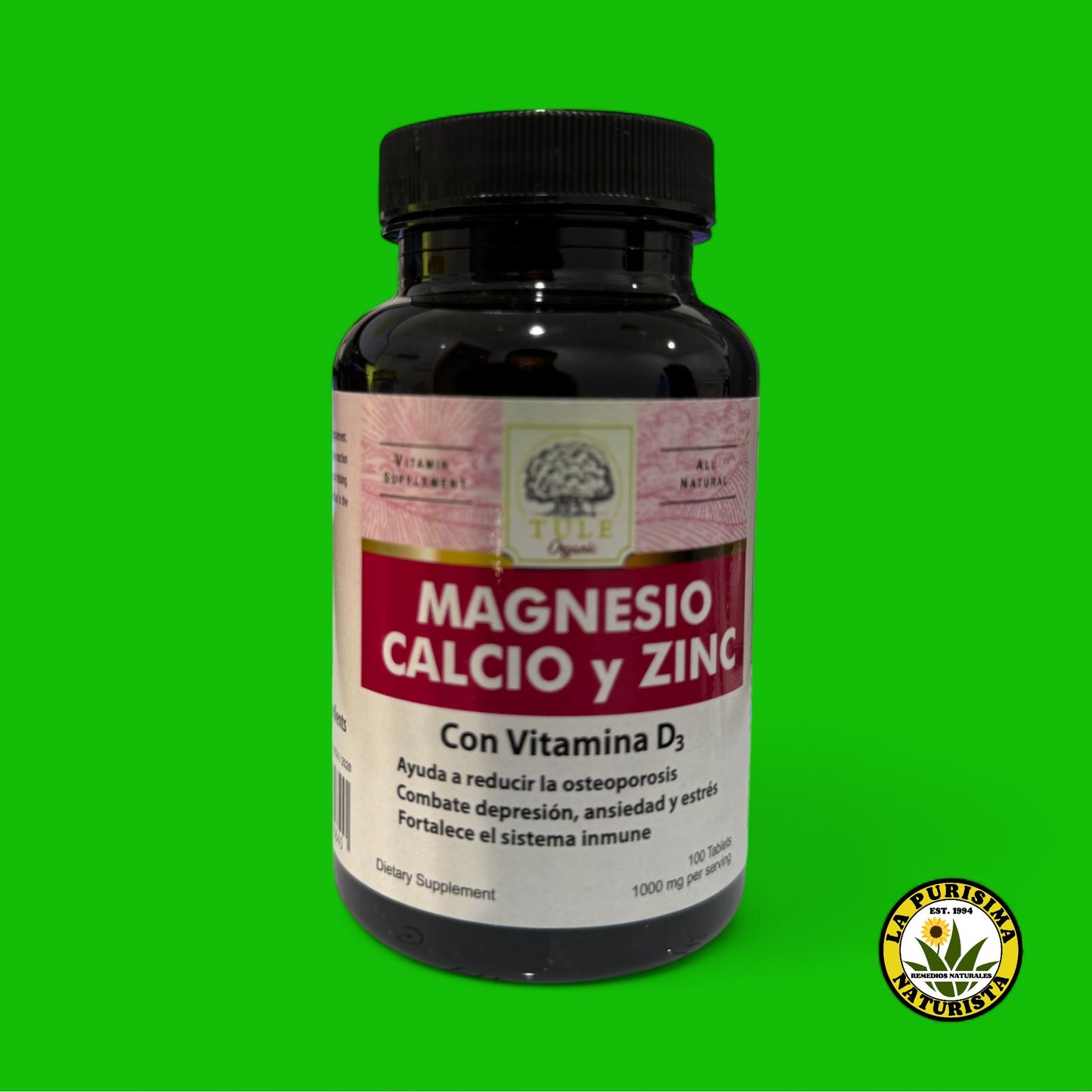 MAGNESIO CALCIO Y ZINC (MULTIBENEFICIOS) 100 TABLETS 1000 MG PER SERVING