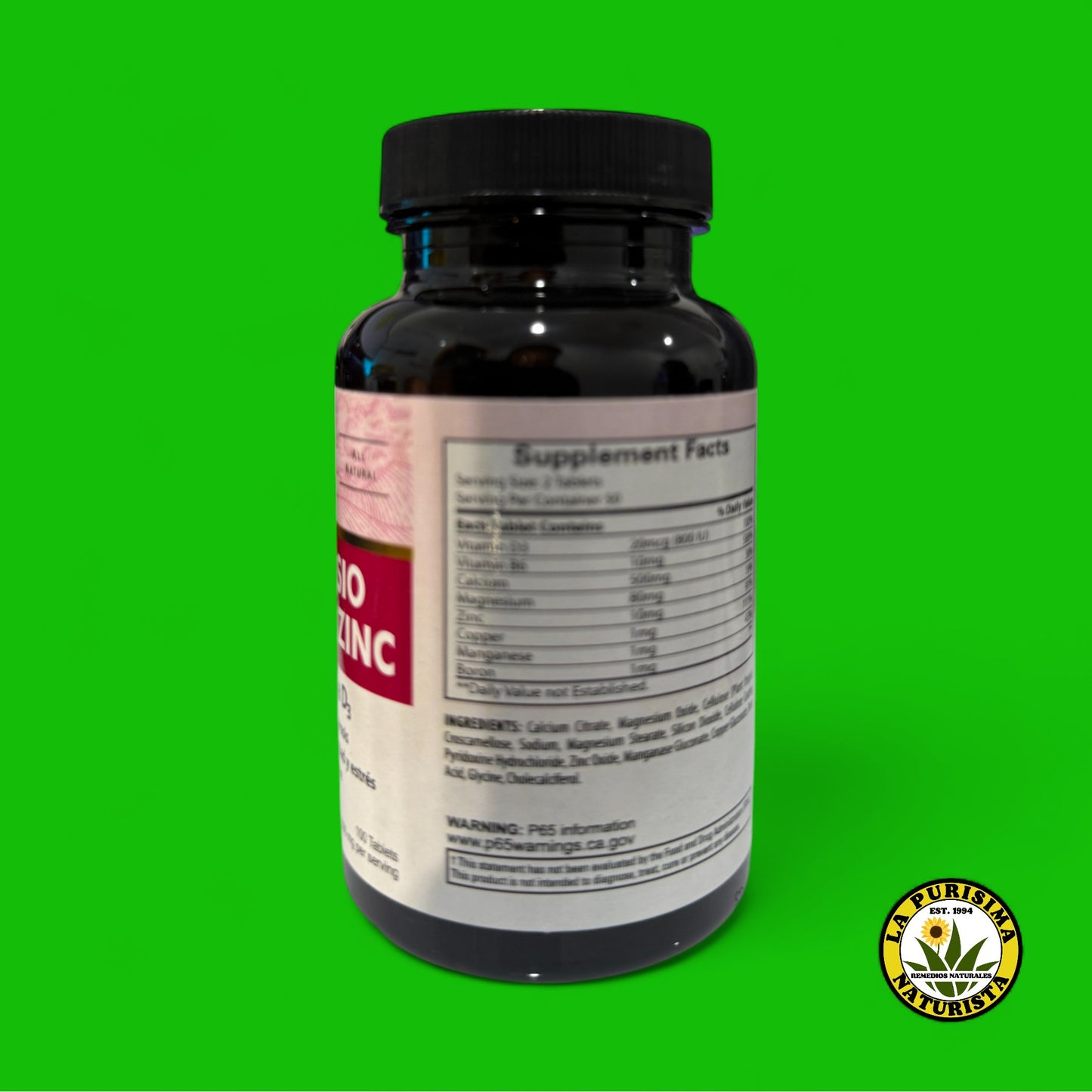 MAGNESIO CALCIO Y ZINC (MULTIBENEFICIOS) 100 TABLETS 1000 MG PER SERVING