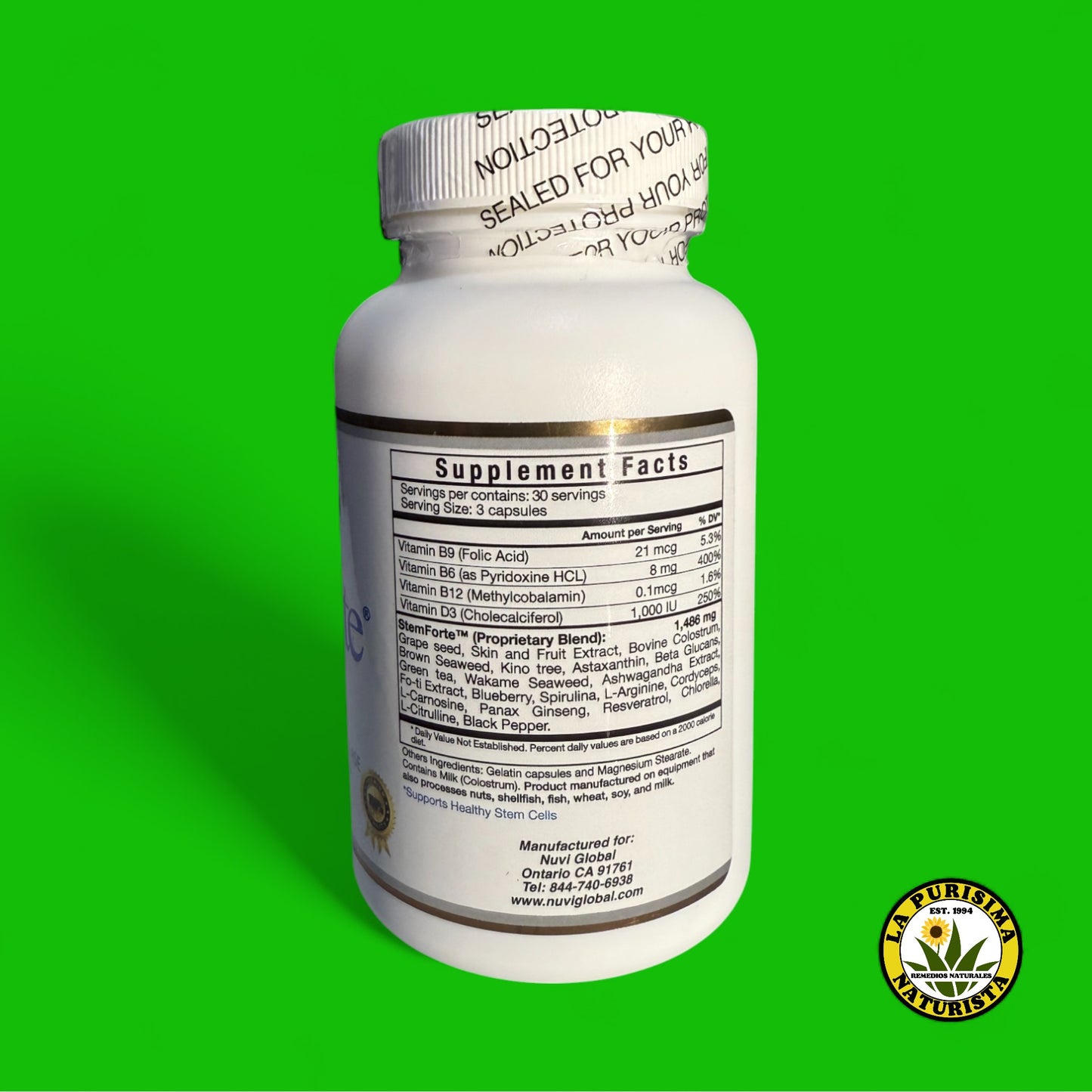 STEMFORTE STEM CELL NUTRITION ADULT STEM CELLS 90 CAPSULES