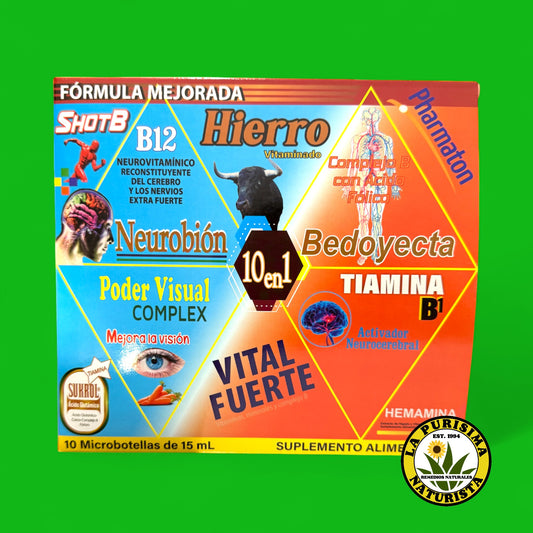 Hierro 10 en 1 Ampolletas 15 ml (10 pzas)