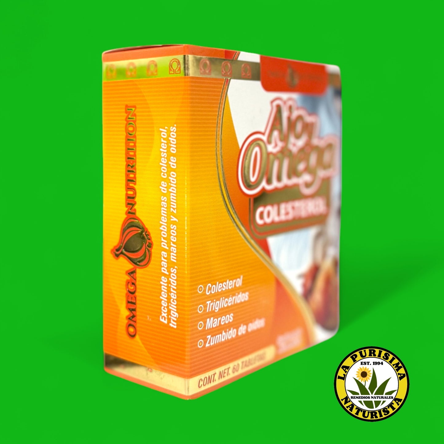 Ajo y Omega Natural – 2 Frascos (60 Cápsulas)