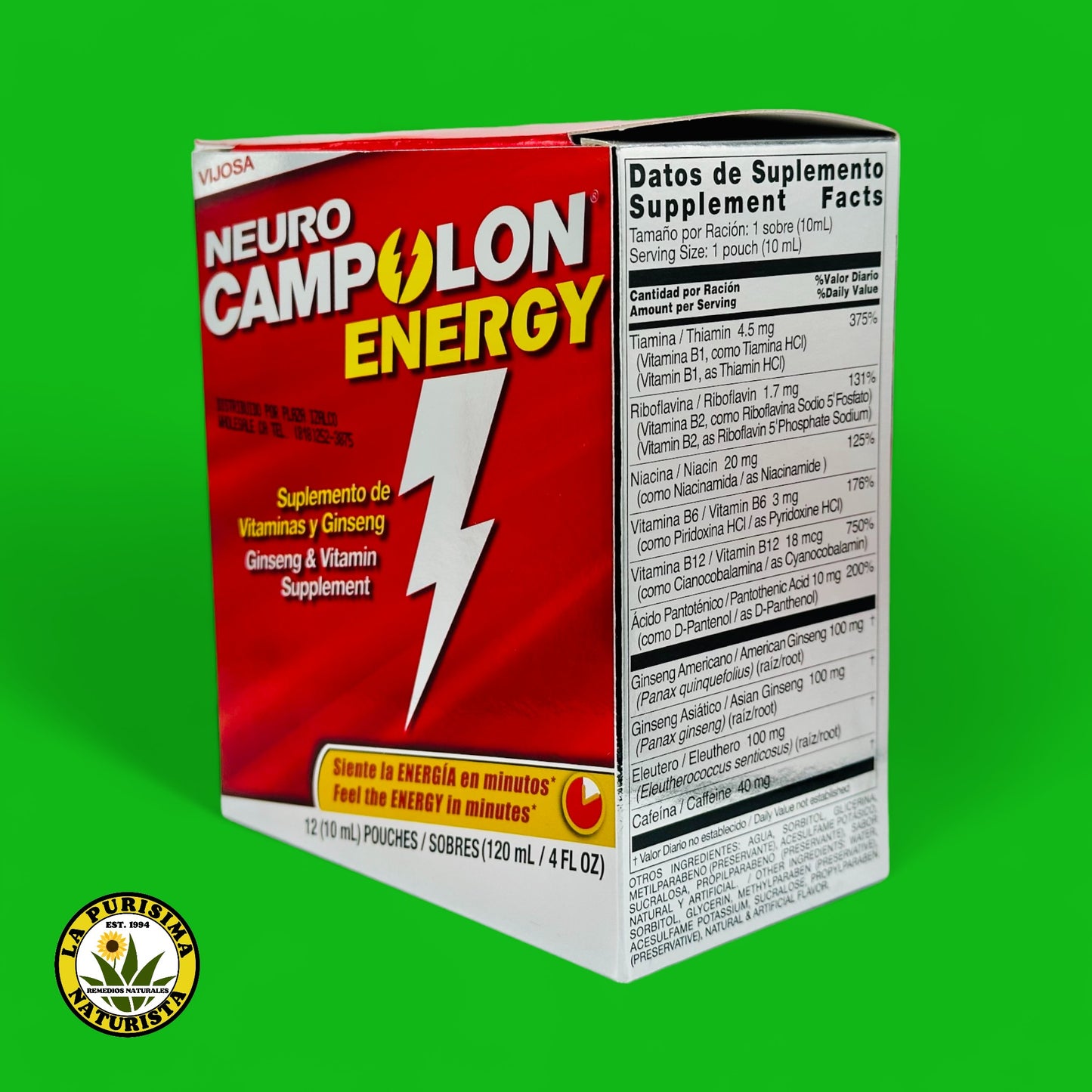 NEURO CAMPOLOON ENERGY SUPLEMENTO DE VITAMINAS 12 POUCHES