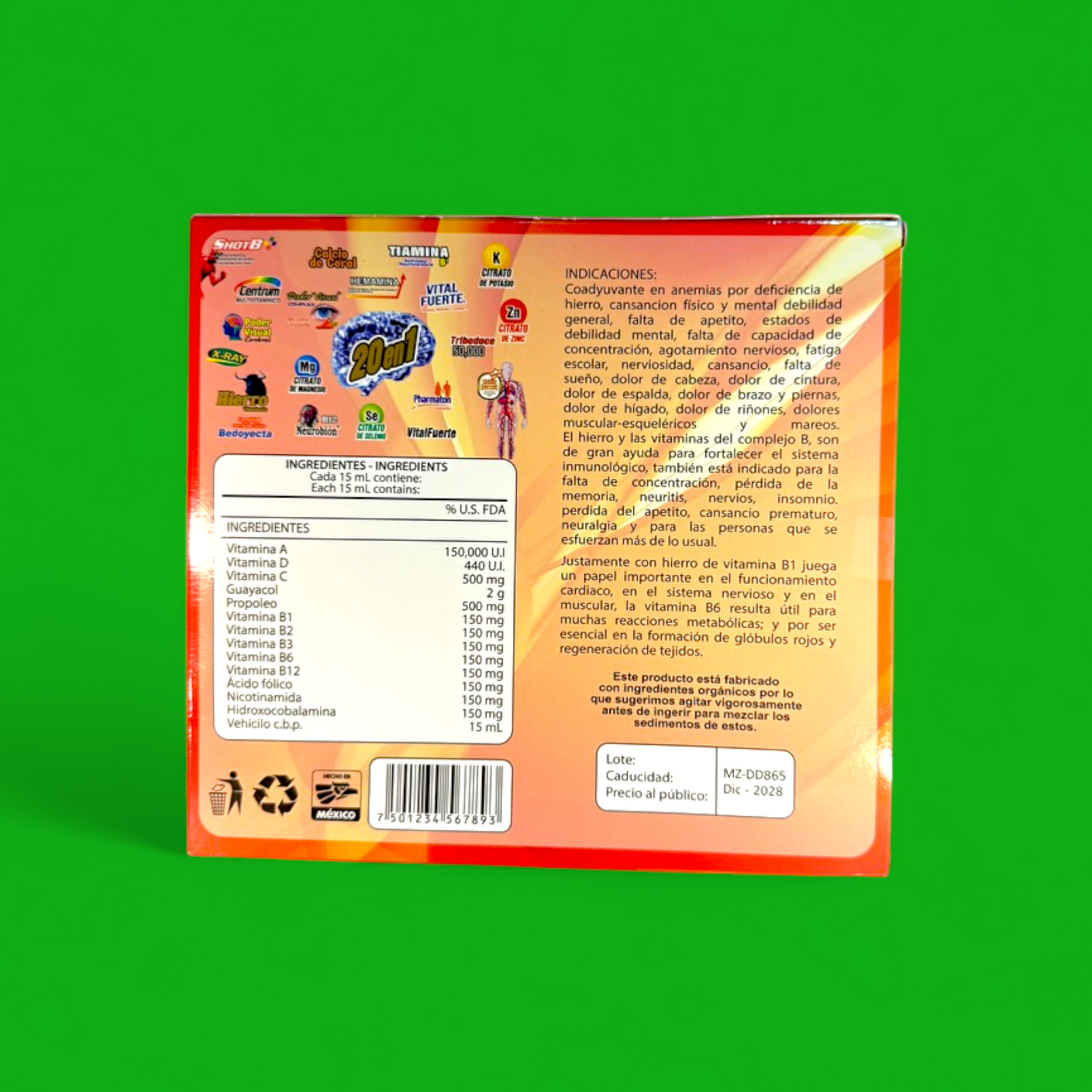 20 EN 1 10 AMPOLLETAS DE 15 ML