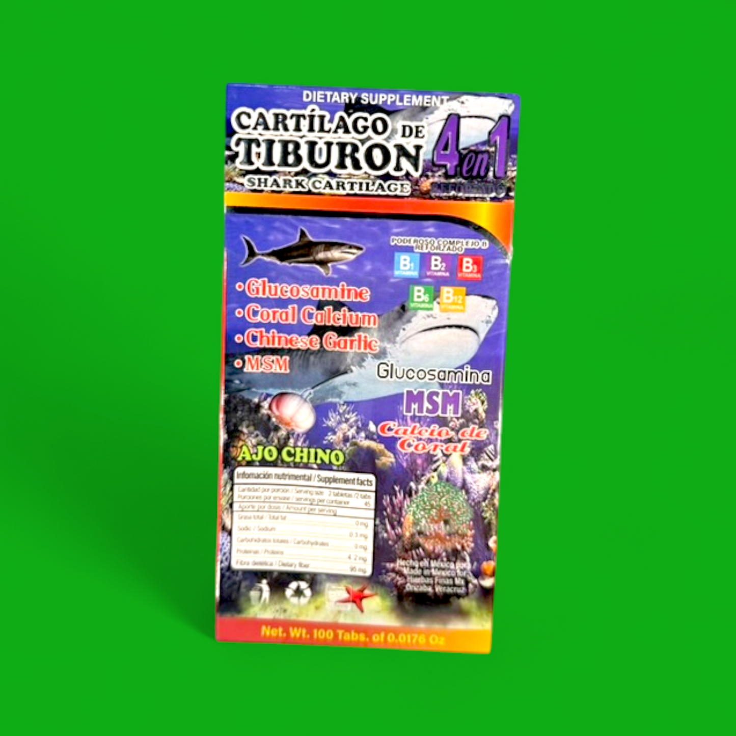 CARTILAGO DE TIBURON 4 EN 1, 100 Tabs