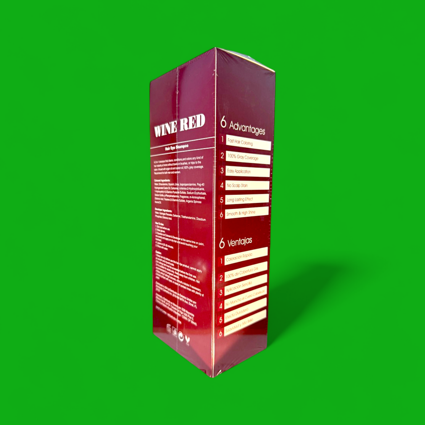 ETERNAL HAIR DYE SHAMPOO WINE RED 400 ML.