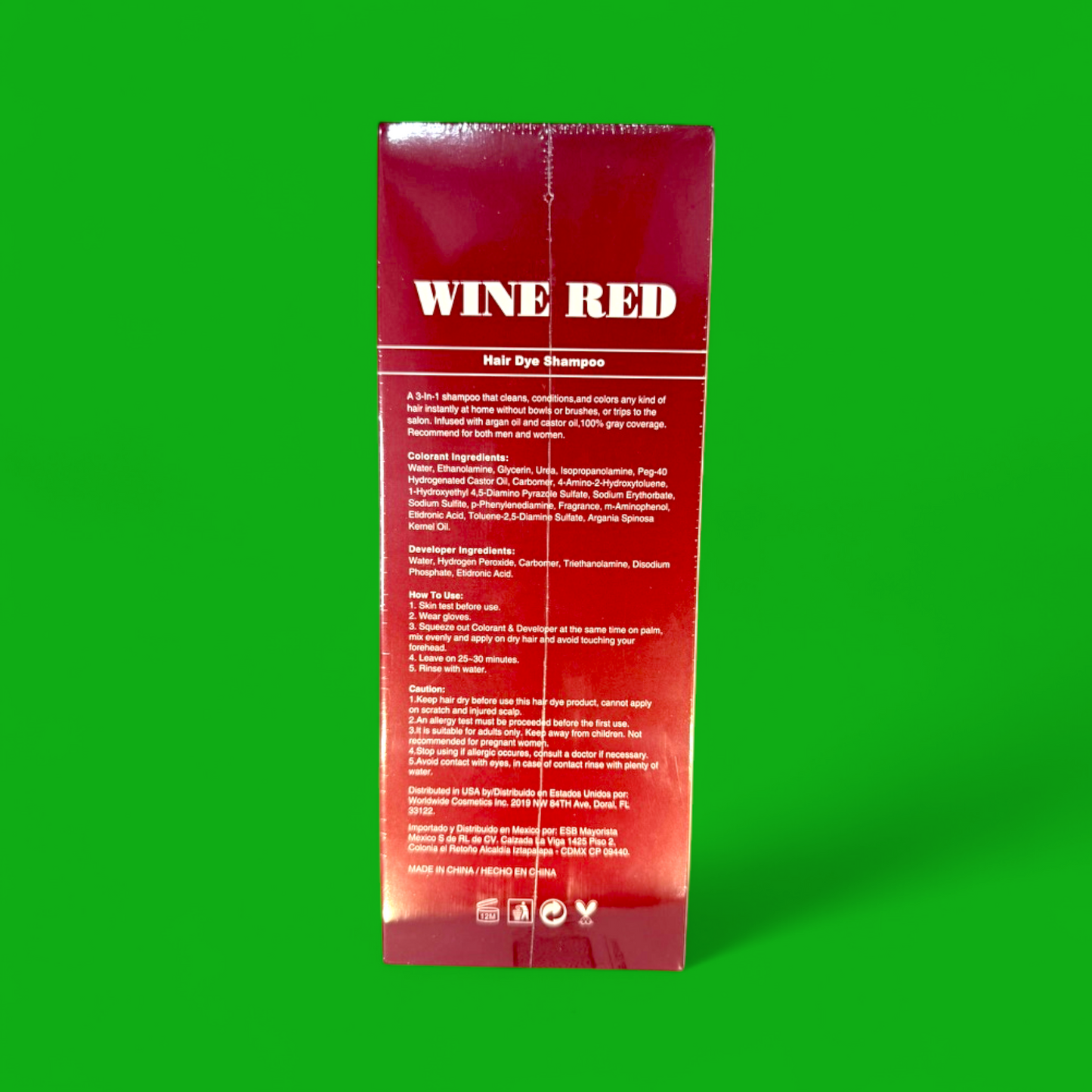 ETERNAL HAIR DYE SHAMPOO WINE RED 400 ML.