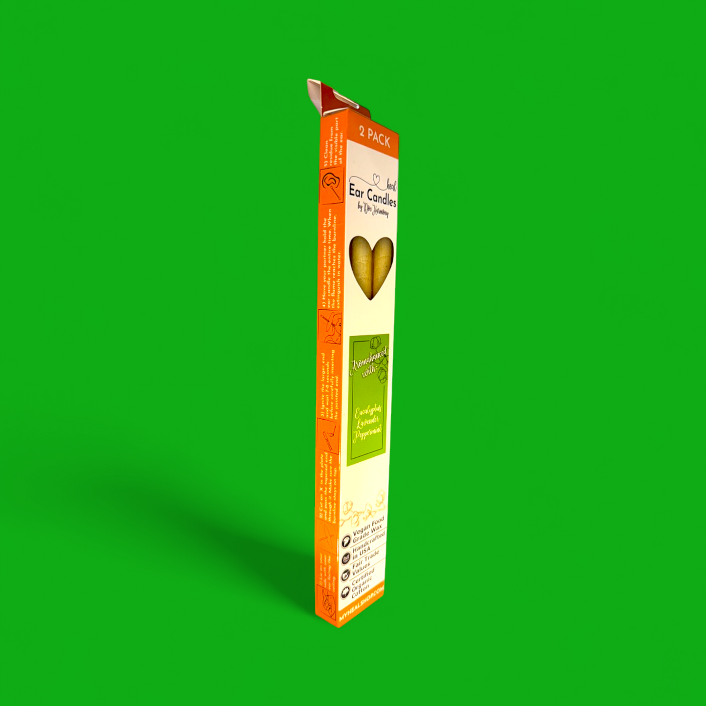 2 PACK (CONO DE CERA PARA LIMPIAR OIDOS) EUCALIPTO, LAVENDER, PEPPERMINT