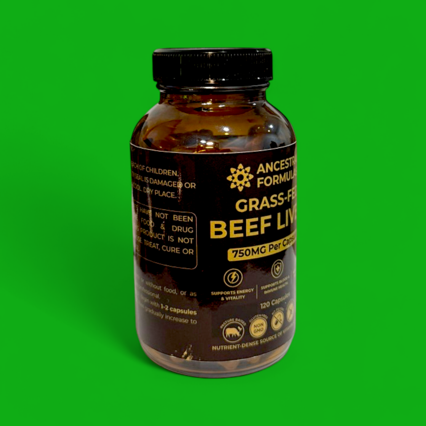 GRASS-FED BEEF LIVER 750 MG. 120 CAPSULES