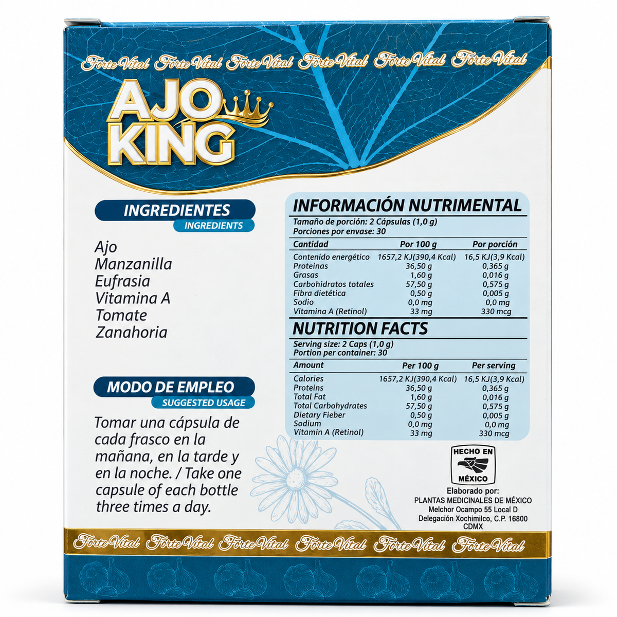Ajo King Fórmula Natural 2 Frascos 