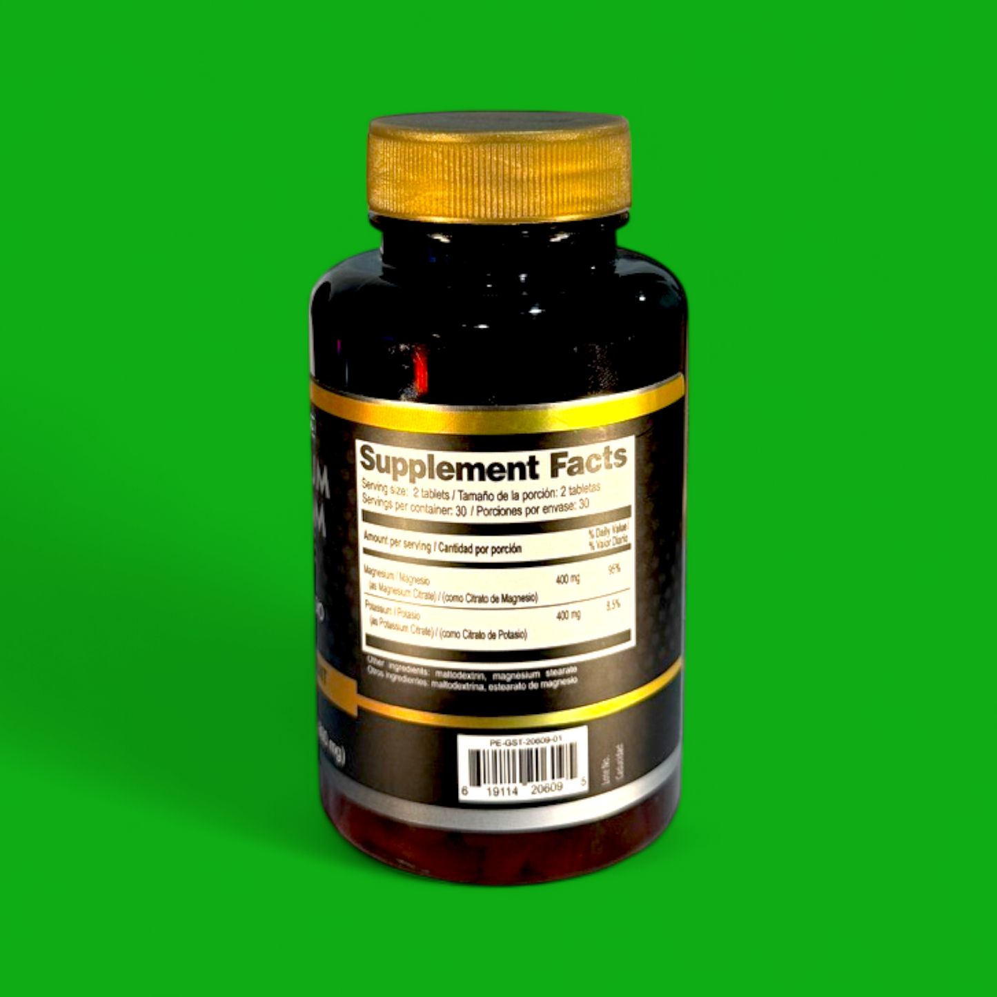 MAGNESIUM POTASSIUM CITRATE 60 TABLETS 800 MG. PLANTIMEX