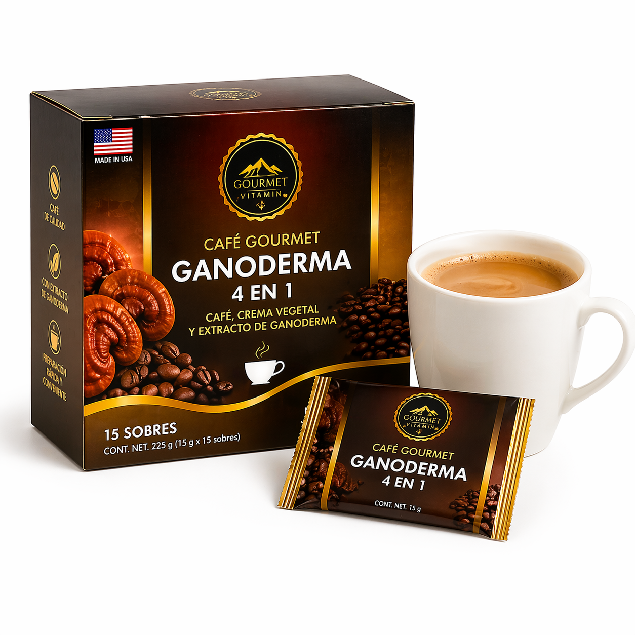 Café Gourmet Ganoderma 4 en 1 15 Sobres