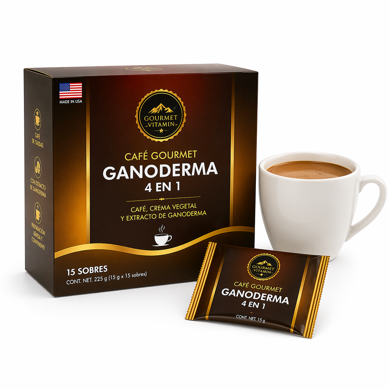 Café Gourmet Ganoderma 4 en 1 15 Sobres