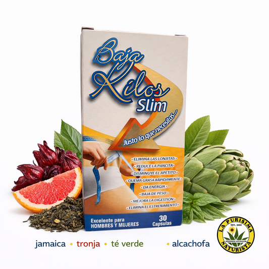 BAJA KILOS SLIM PARA HOMBRES Y MUJERES 30 CAPSULAS