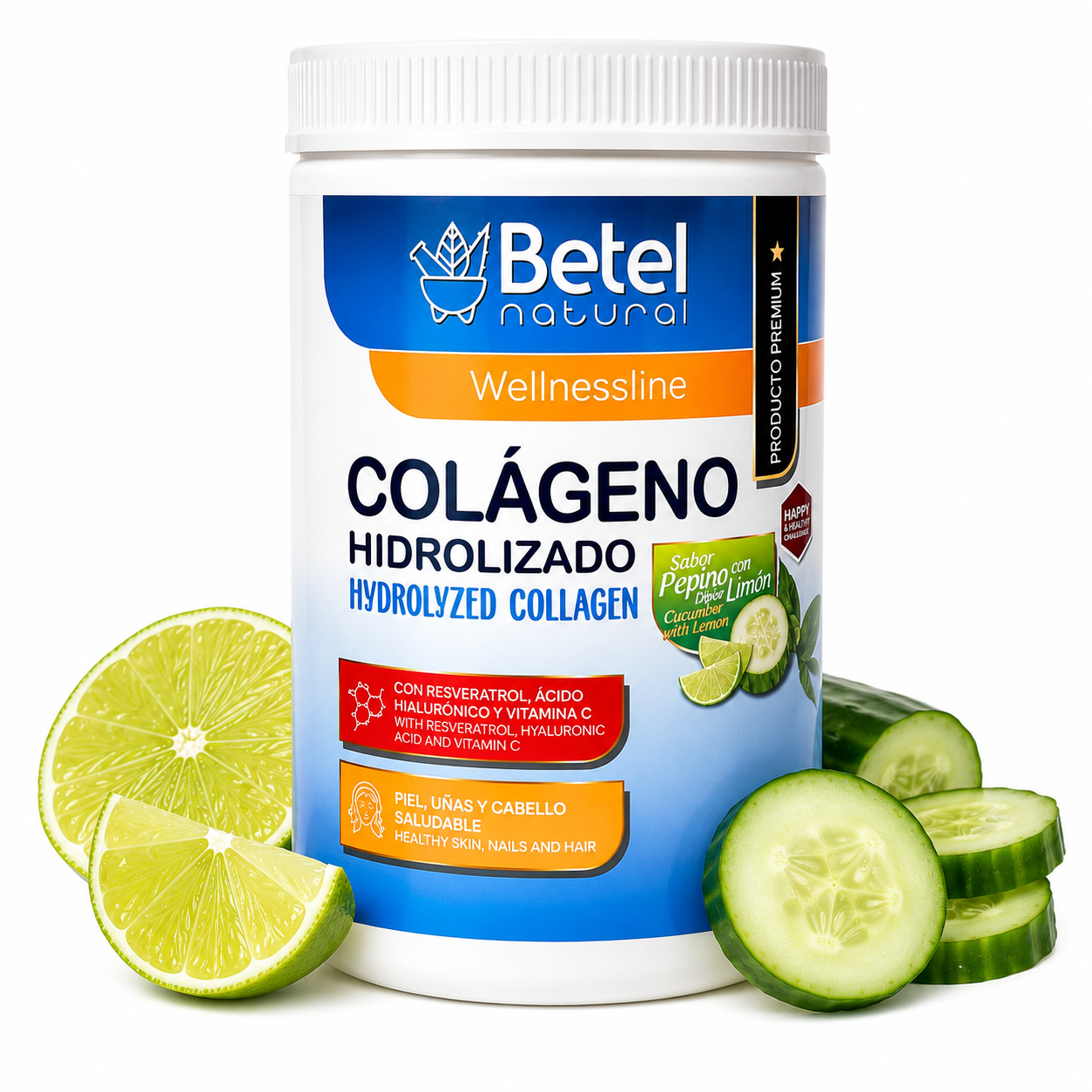 Hydrolyzed Collagen Cucumber Lemon (Pepino-Limon) Flavor 14 oz – Collagen Supplement
