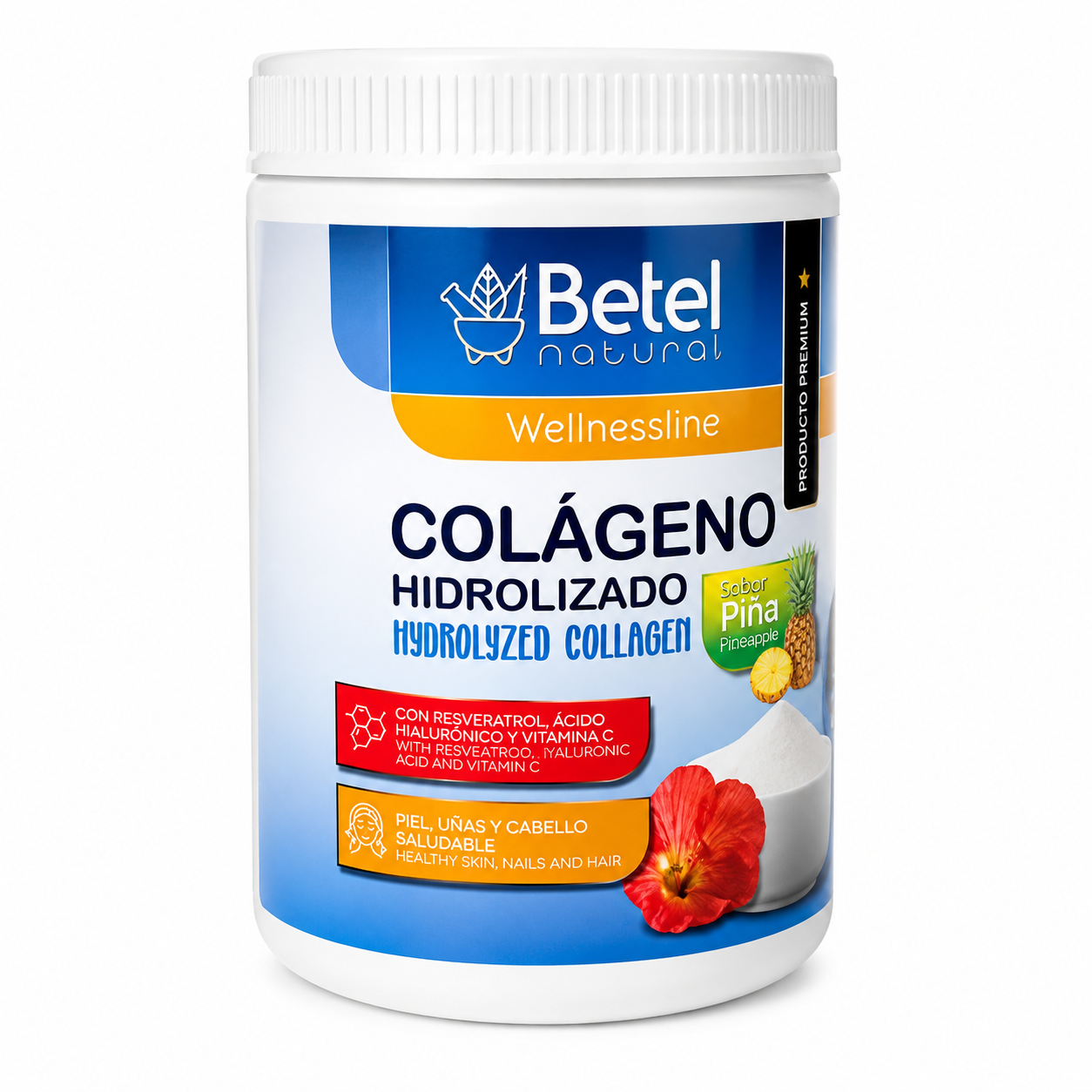 Hydrolyzed Collagen Pineapple (Piña) Flavor 14 oz – Collagen Supplement