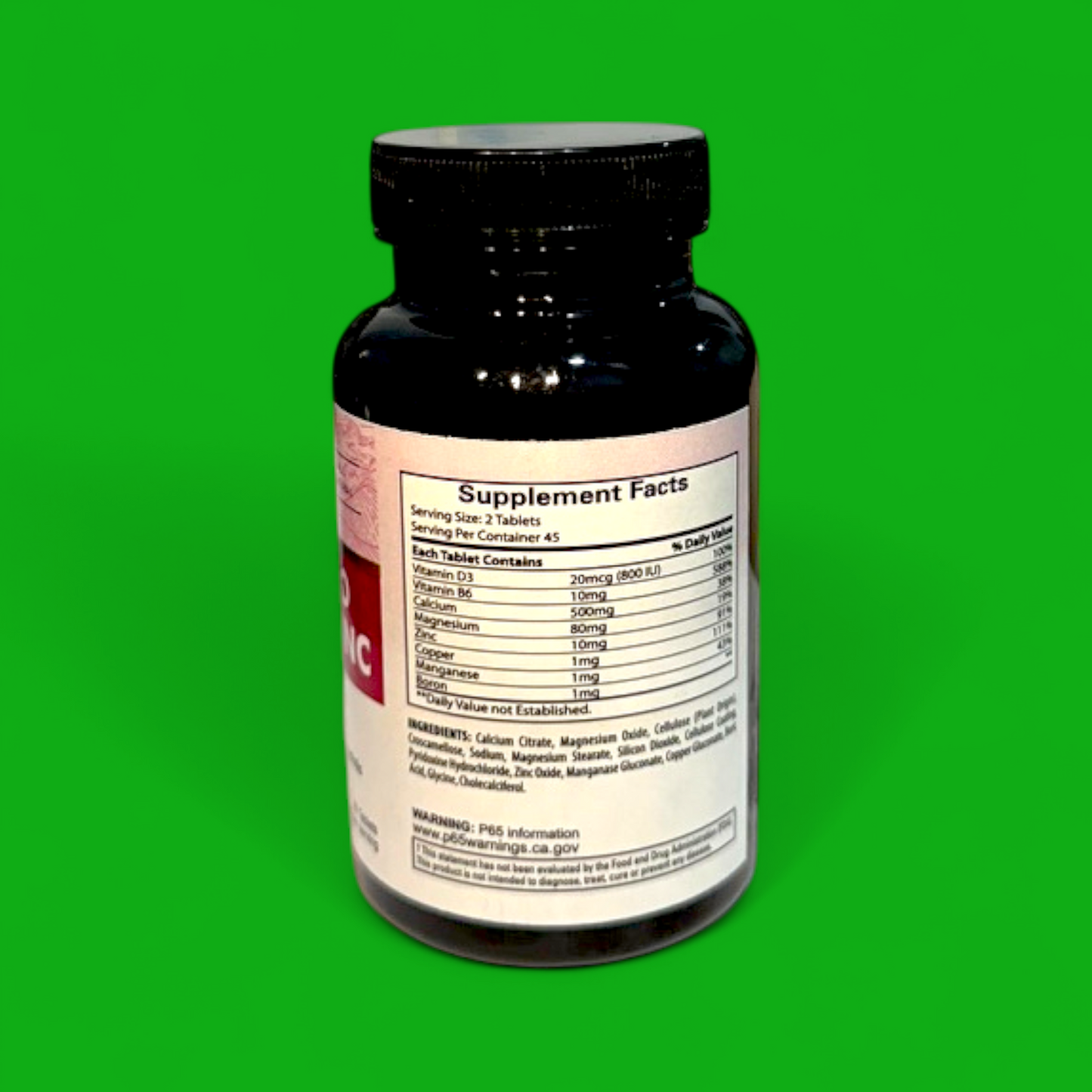 MAGNESIO CALCIO Y ZINC 100 TABLETAS