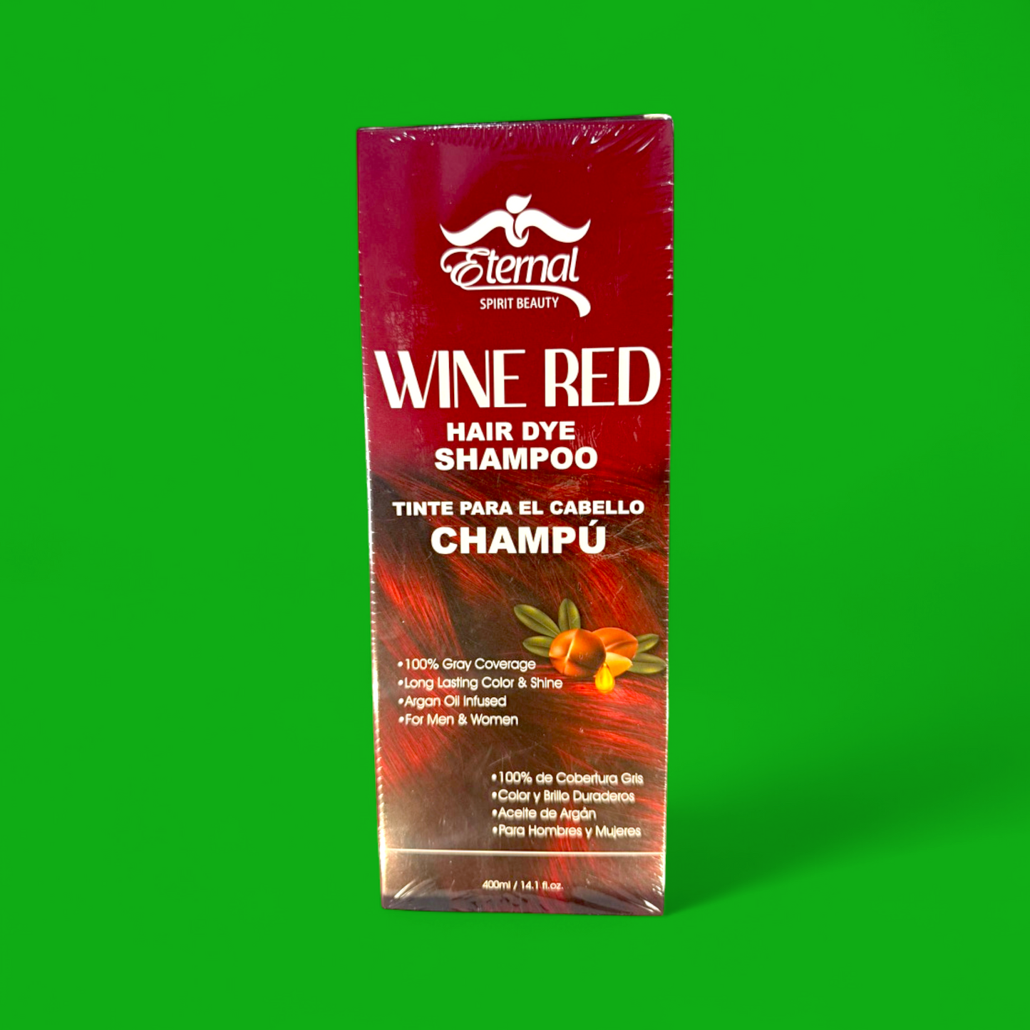 ETERNAL HAIR DYE SHAMPOO WINE RED 400 ML.