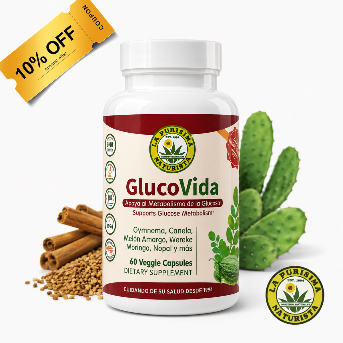 GlucoVida – Bienestar Metabólico 60 Cápsulas