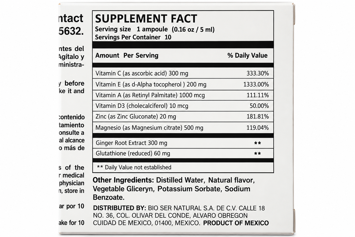 Glutathione Bio-FT Ampolletas 10 pzas