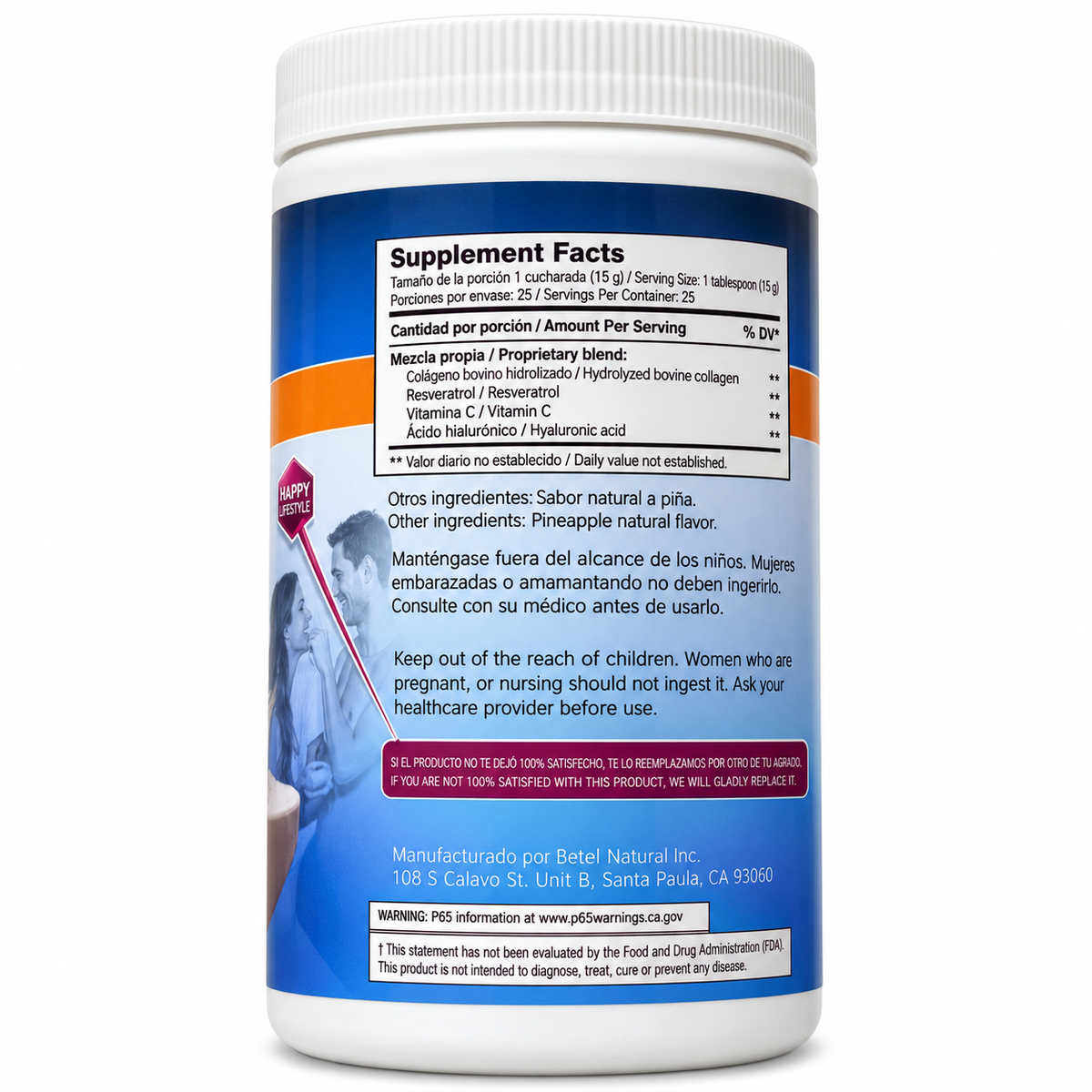 Hydrolyzed Collagen Pineapple (Piña) Flavor 14 oz – Collagen Supplement