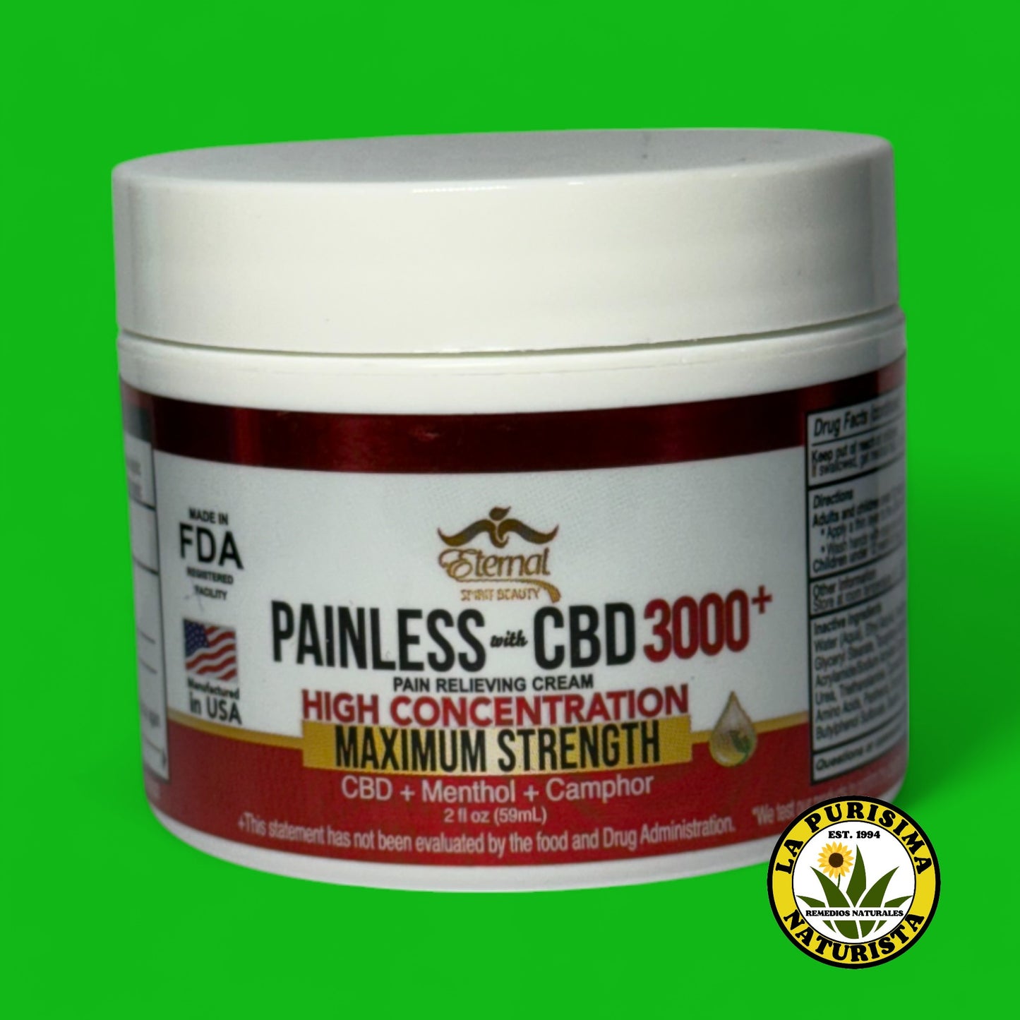 PAINLESS CBD OIL 3000+ HIGH CONCENTRATION 2 OZ