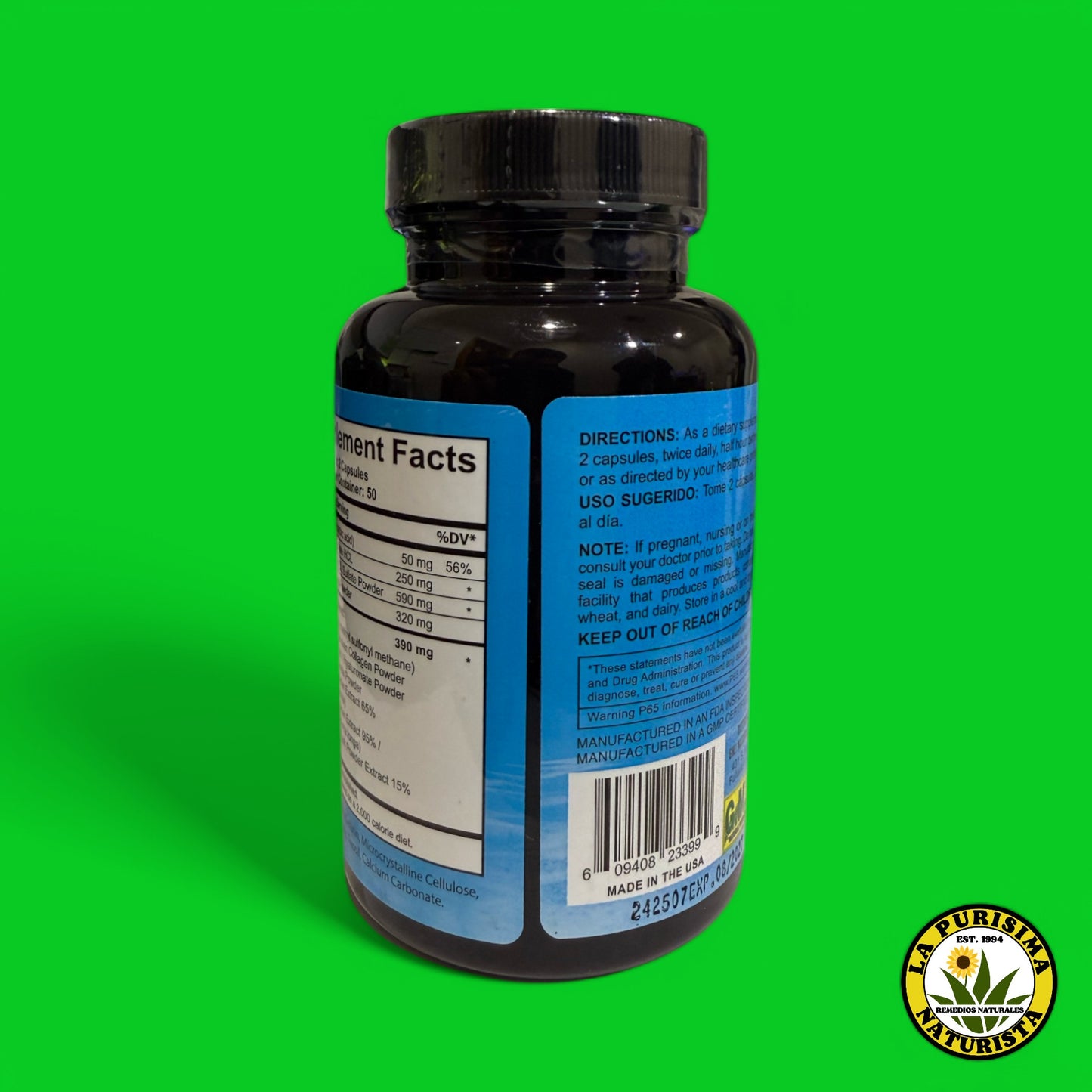 SHARK CARTILAGE 100 CAPSULES (CÁPSULAS DE CARTÍLAGO DE TIBURÓN)