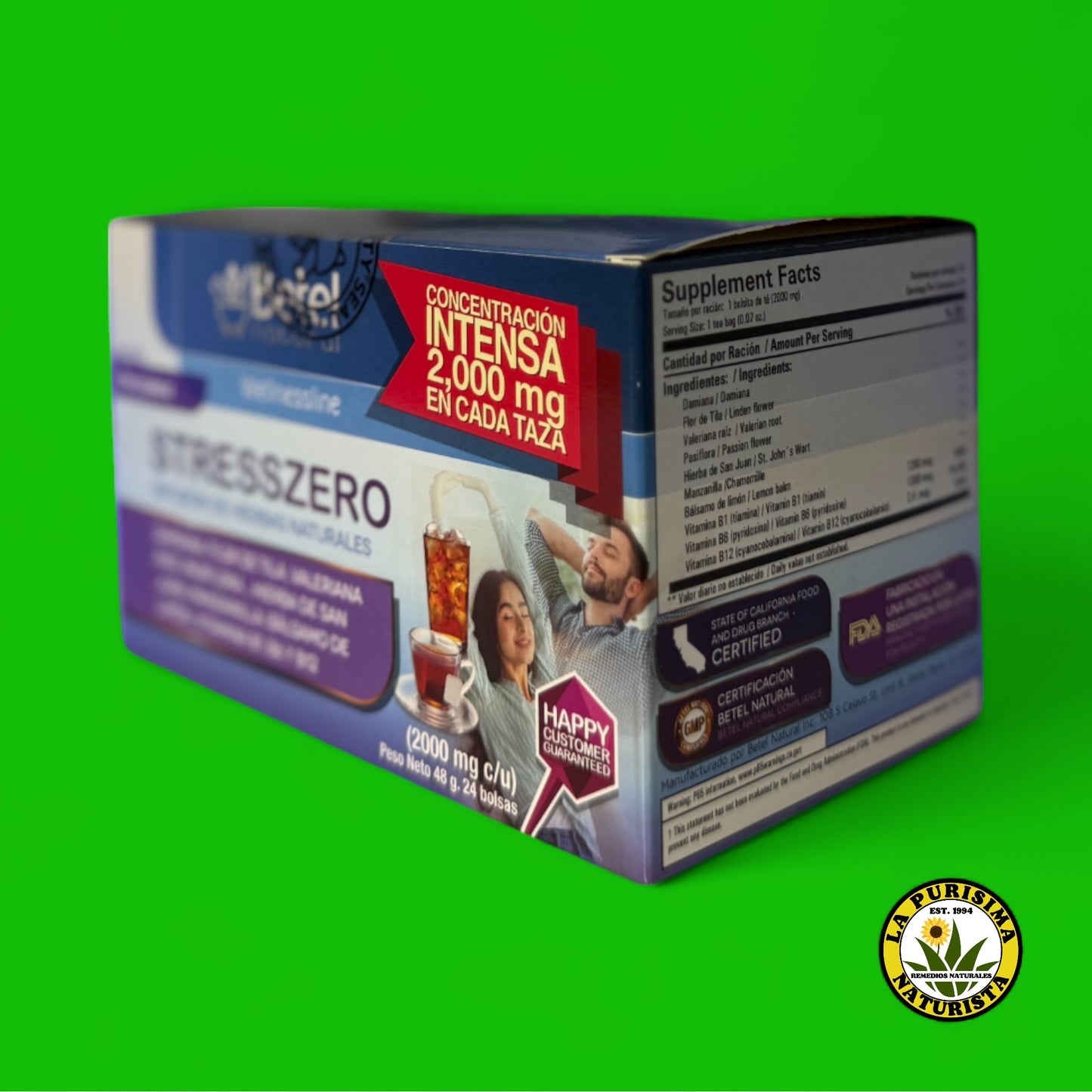 STRESSZERO INFUSION DE HIERBAS NATURALES 24 BOLSITAS DE TE