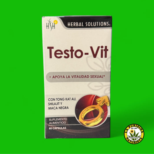 TESTO- VIT *APOYA LA VITALIDAD SEXUAL, CON TONG KAT ALI, SHILAJIT Y MACA NEGRA (60 CAPSULAS)