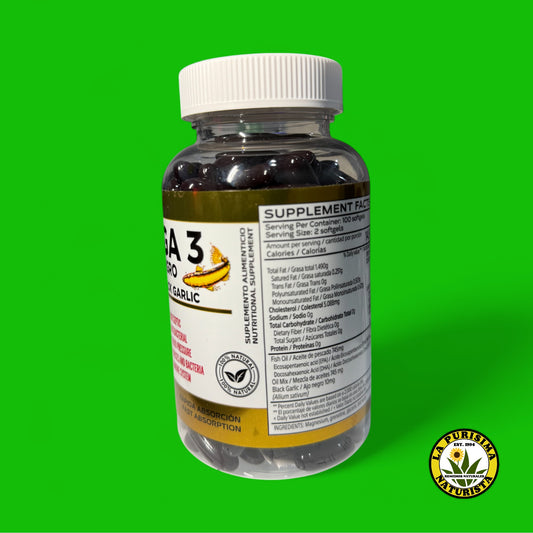 OMEGA 3 CON AJO NEGRO 200 SOFTGELS DE 1000 MG