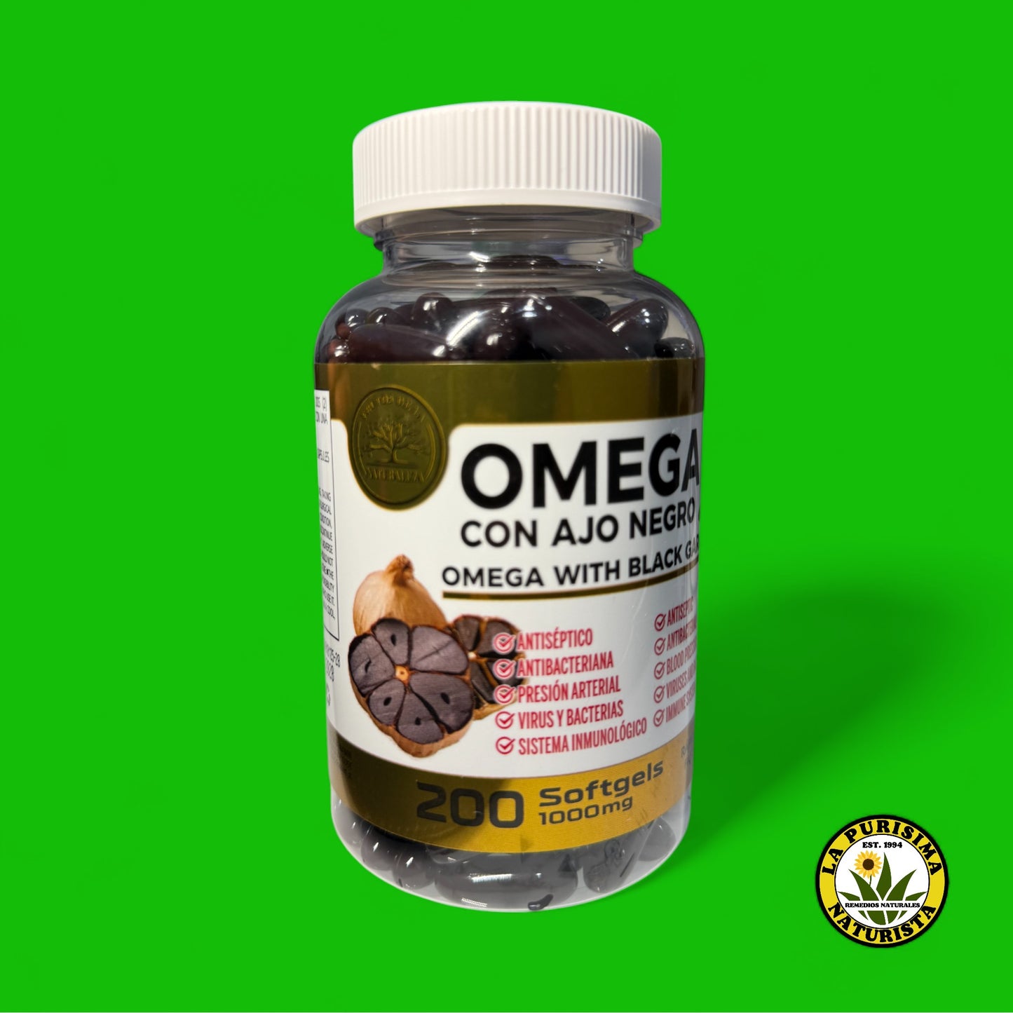 OMEGA 3 CON AJO NEGRO 200 SOFTGELS DE 1000 MG
