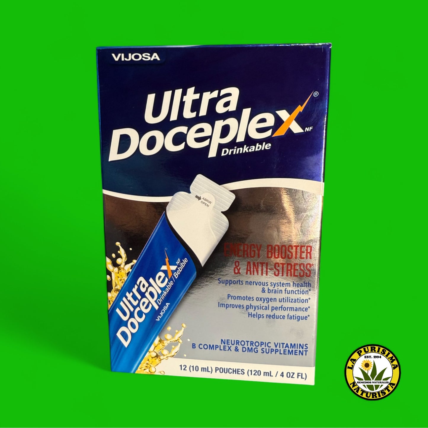 ULTRA DOCEPLEX BEBIBLE, ENERGIZANTE ANTI-ESTRES 12 (10 ML) SOBRES (120 ML / 4 OZ FL)
