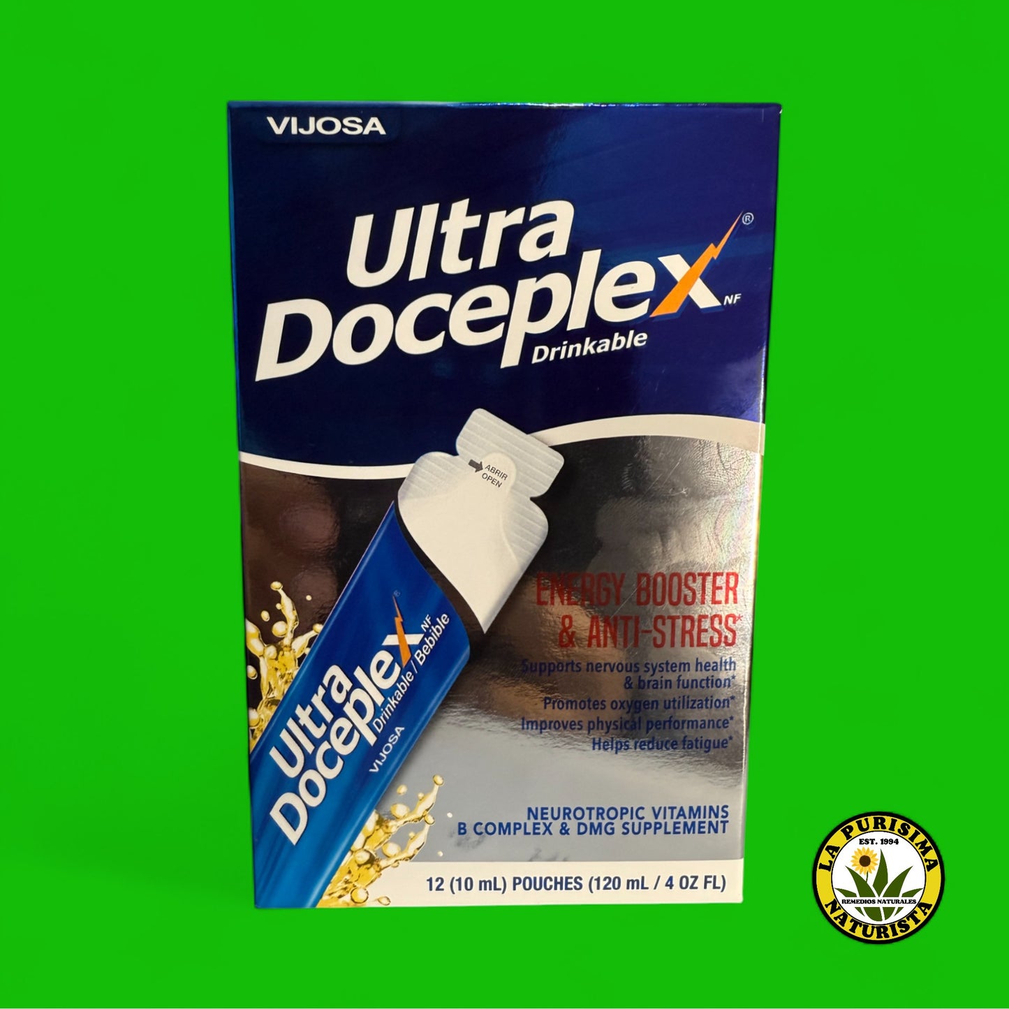 ULTRA DOCEPLEX BEBIBLE, ENERGIZANTE ANTI-ESTRES 12 (10 ML) SOBRES (120 ML / 4 OZ FL)