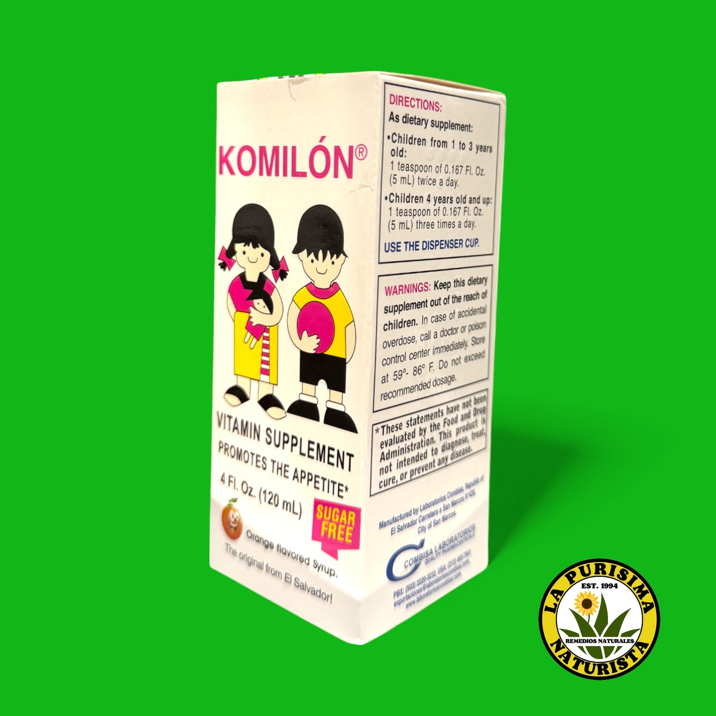 KOMILON JARABE SABOR NARANJA 4 FL OZ.