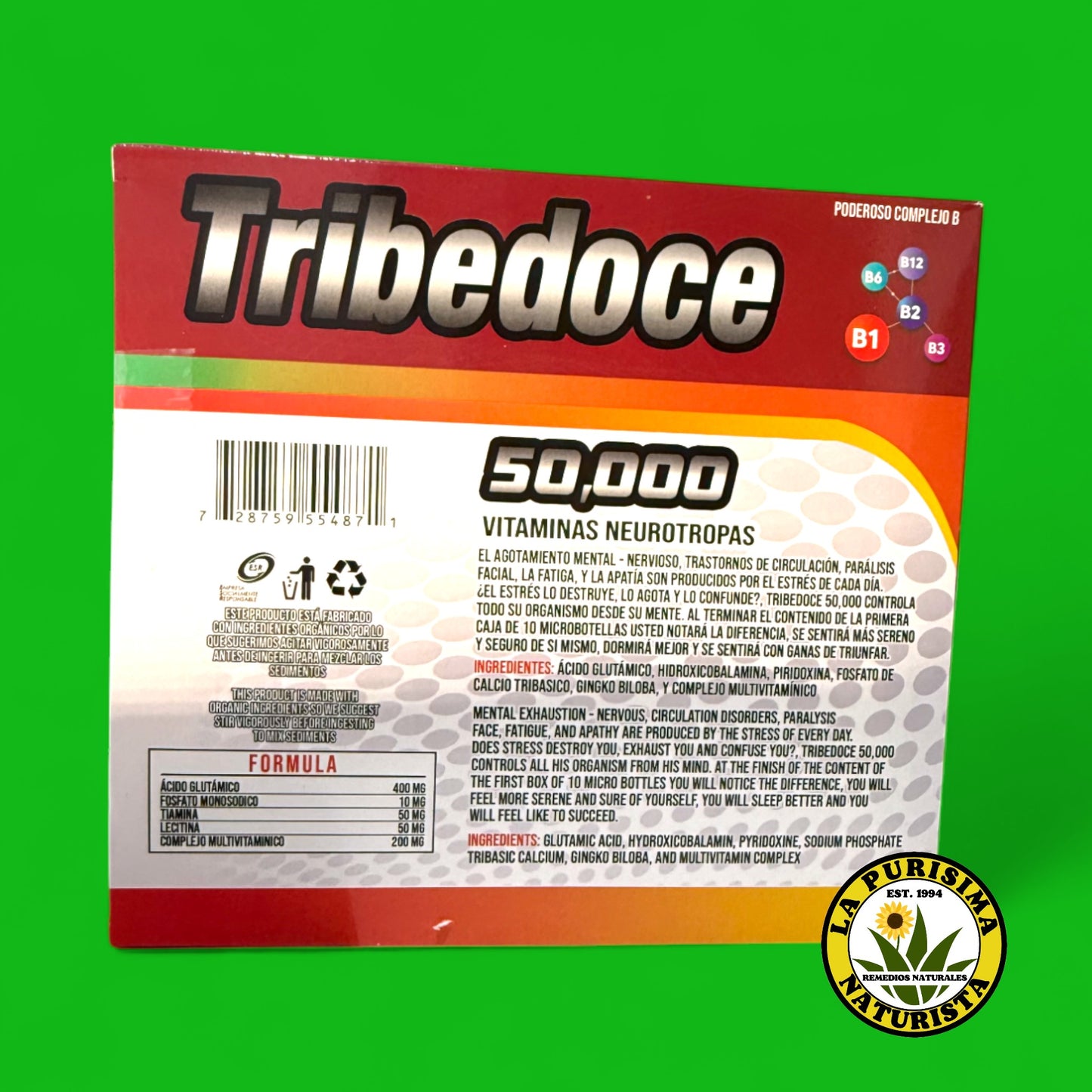 TRIBEDOCE 50,000 VITAMINAS NEUROTROPAS 10 MICROBOTELLAS DE 15ML