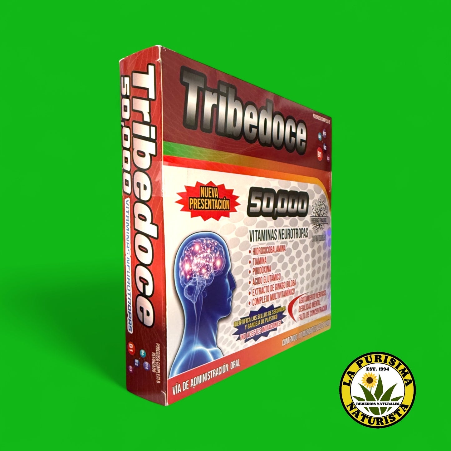 TRIBEDOCE 50,000 VITAMINAS NEUROTROPAS 10 MICROBOTELLAS DE 15ML