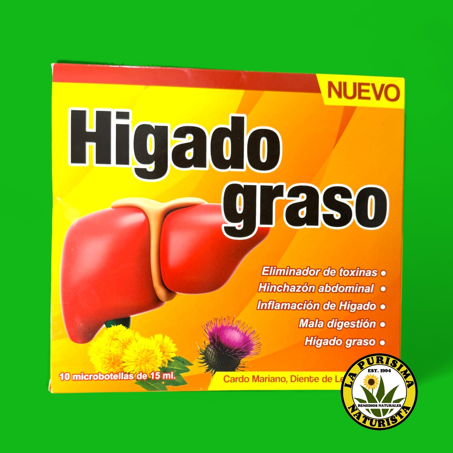 HIGADO GRASO CON 10 MICROBOTELLAS DE 15 ML
