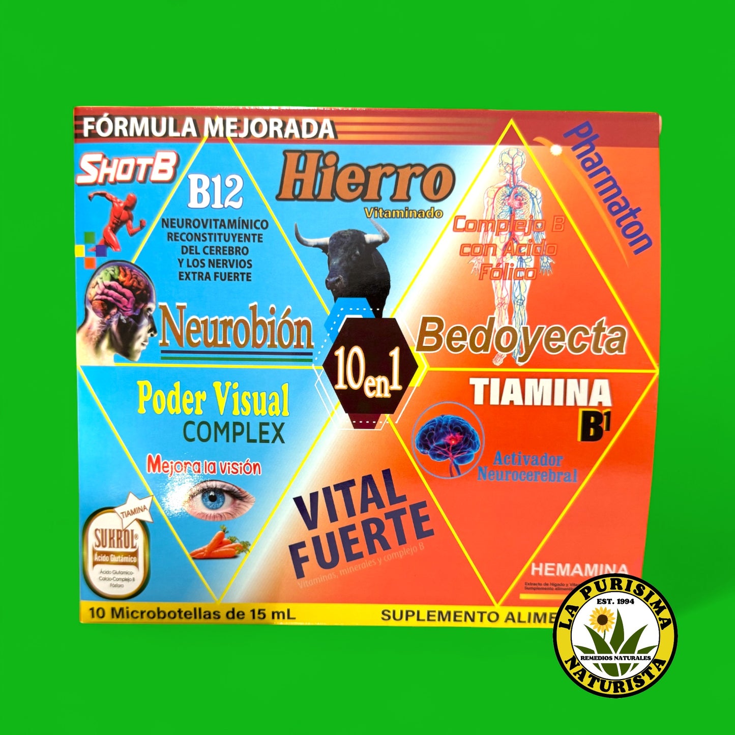 HIERRO 10 EN 1 CON 10 MICROBOTELLAS DE 15 ML