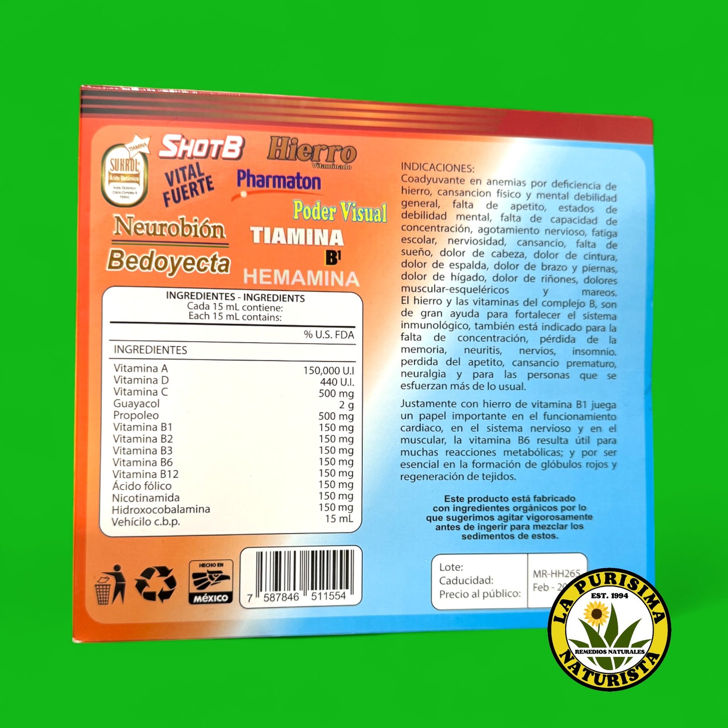 HIERRO 10 EN 1 CON 10 MICROBOTELLAS DE 15 ML