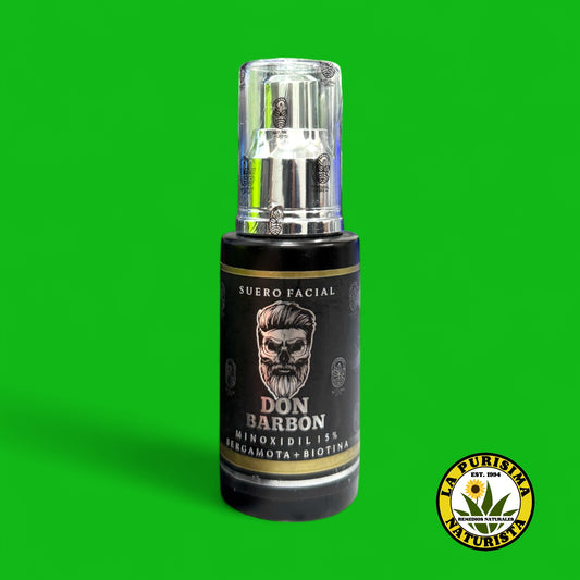SUERO FACIAL DON BARBON MINOXIDIL 15% BERGAMOTA + BIOTINA 40 ML