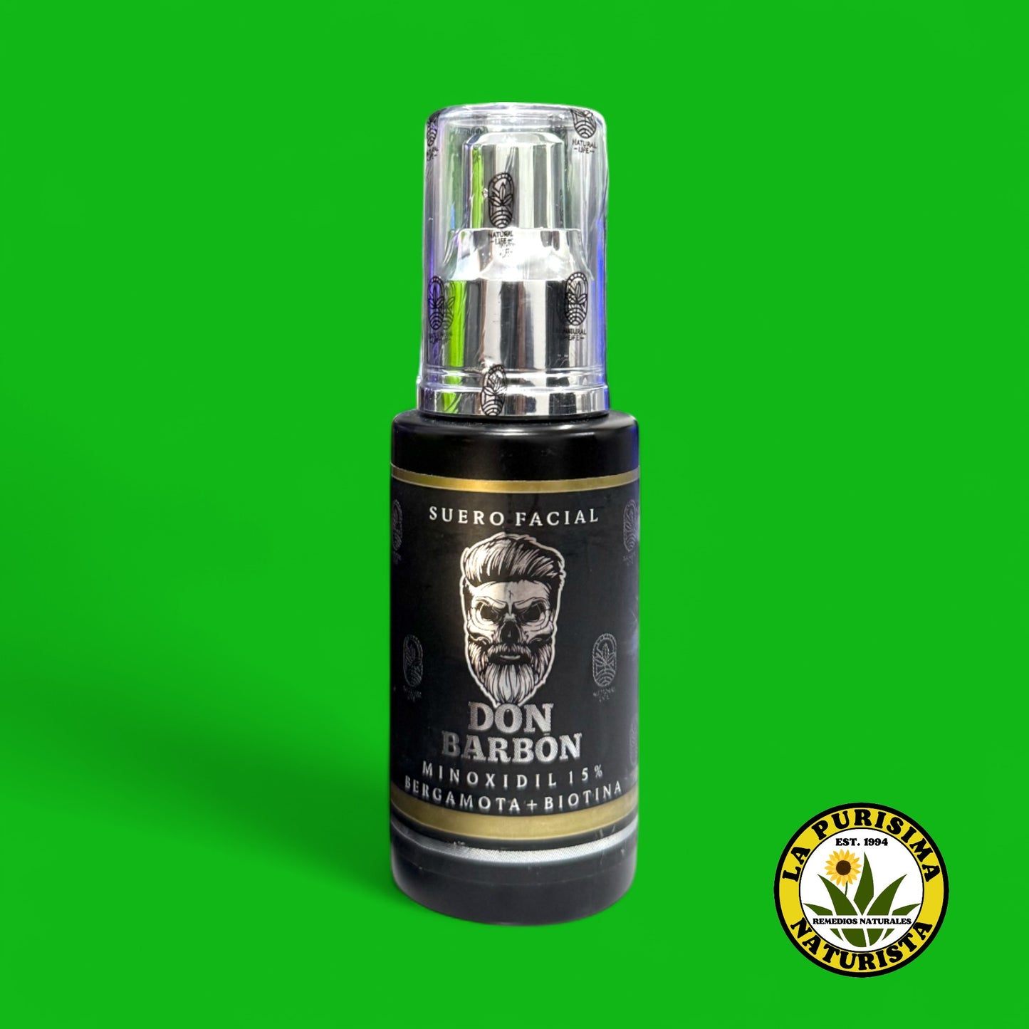 SUERO FACIAL DON BARBON MINOXIDIL 15% BERGAMOTA + BIOTINA 40 ML