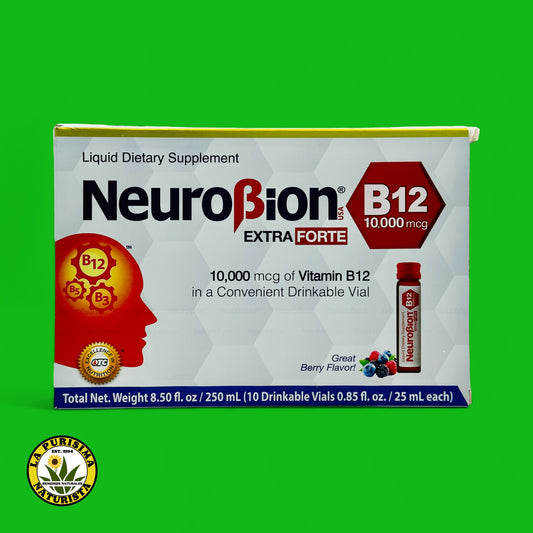 SUPLEMENTO LÍQUIDO DE VITAMINAS B12, B5 Y B3 CON METILCOBALAMINA – 10,000 MCG EN VIALES BEBIBLES