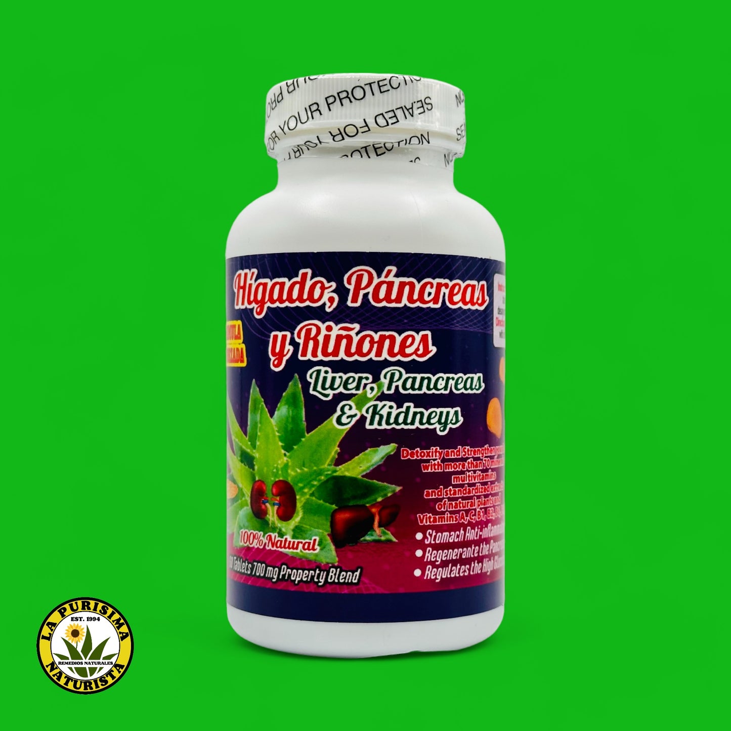 HIGADO PANCREAS Y RIÑONES 60 TABLETS LA PURSIMA NATURISTA ORIGINAL