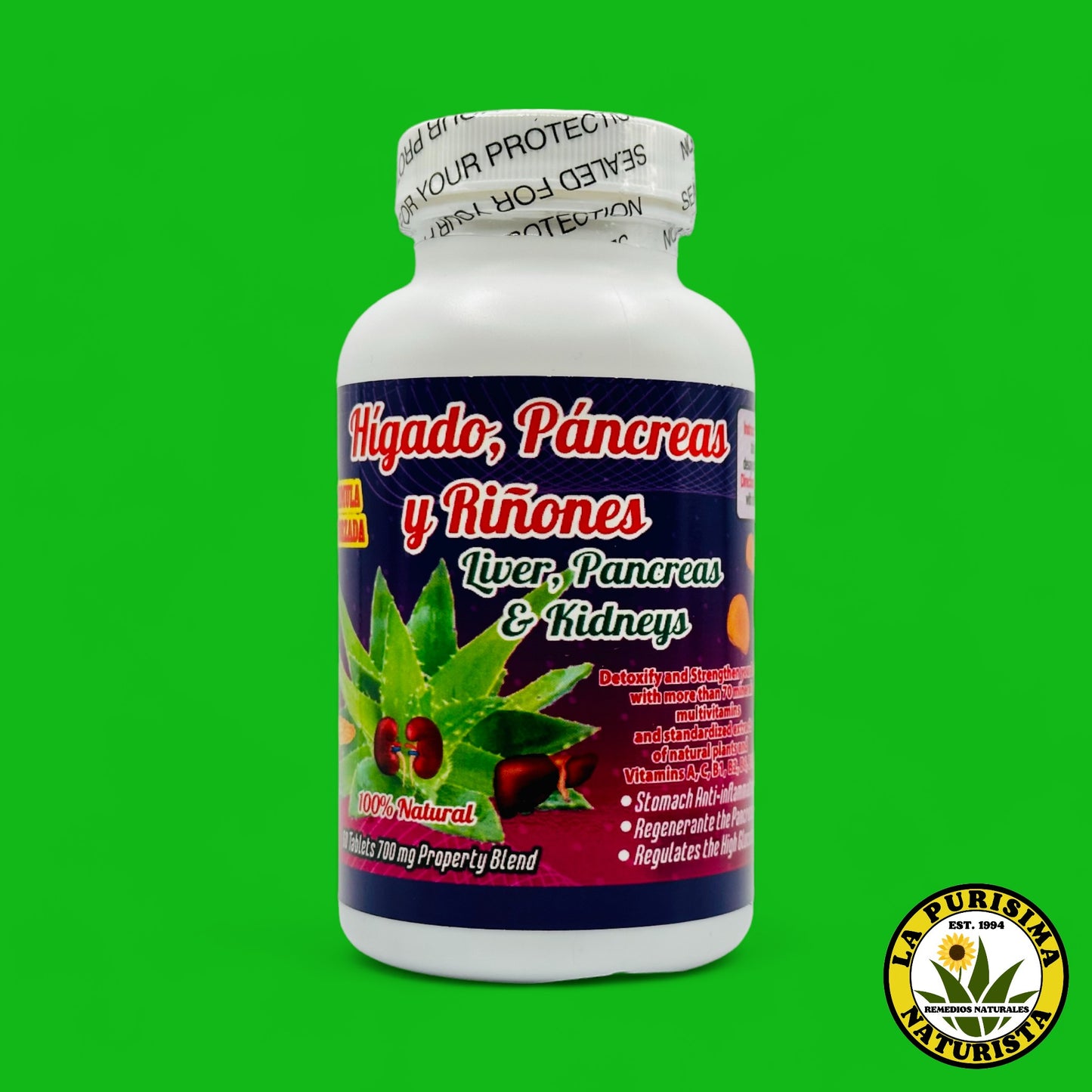 HIGADO PANCREAS Y RIÑONES 60 TABLETS LA PURSIMA NATURISTA ORIGINAL