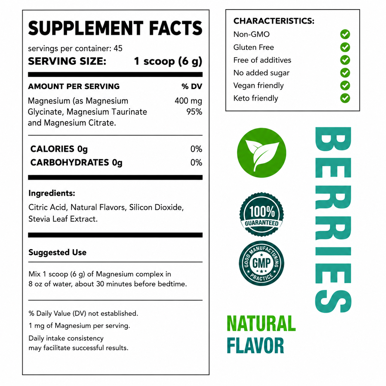 Magnesium Complex Pro Berry Flavor 270g – Mineral Supplement
