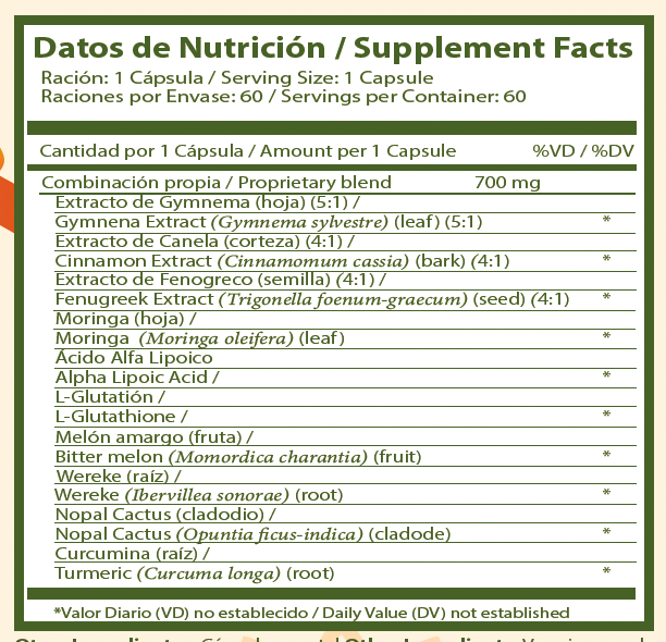 GlucoVida – Apoyo al Metabolismo de la Glucosa 60 Veggie Caps