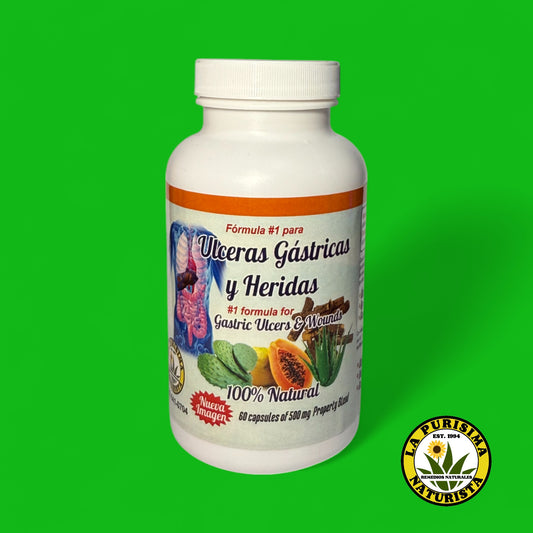 ULCERAS GASTRICAS Y HERIDAS 60 CAPSULAS LA PURISIMA NATURISTA ORIGINAL