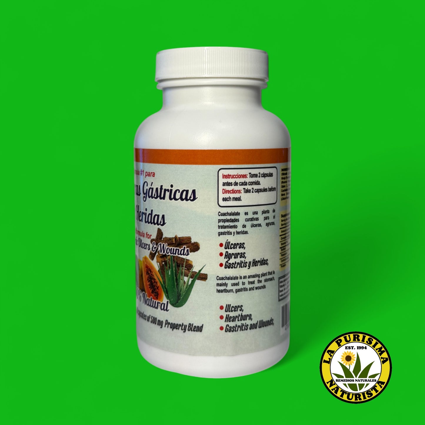 ULCERAS GASTRICAS Y HERIDAS 60 CAPSULAS LA PURISIMA NATURISTA