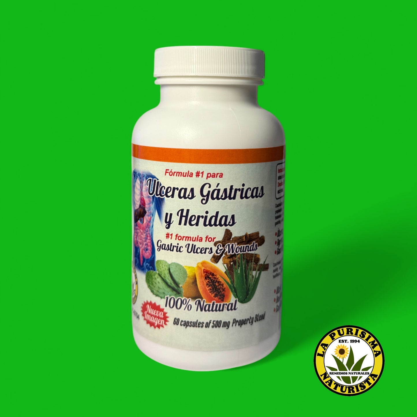 ULCERAS GASTRICAS Y HERIDAS 60 CAPSULAS LA PURISIMA NATURISTA