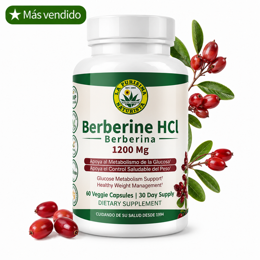 Berberine HCl 1200 mg – Metabolismo Saludable – 60 Veggie Caps